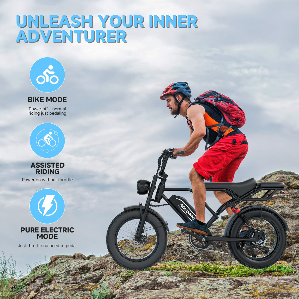 AOVOPRO™ AP20 Electric Fat Tire Bike